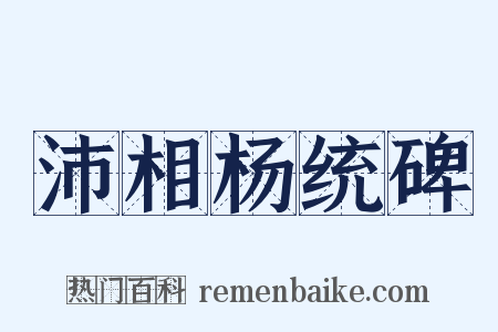 沛相杨统碑是什么意思的图片